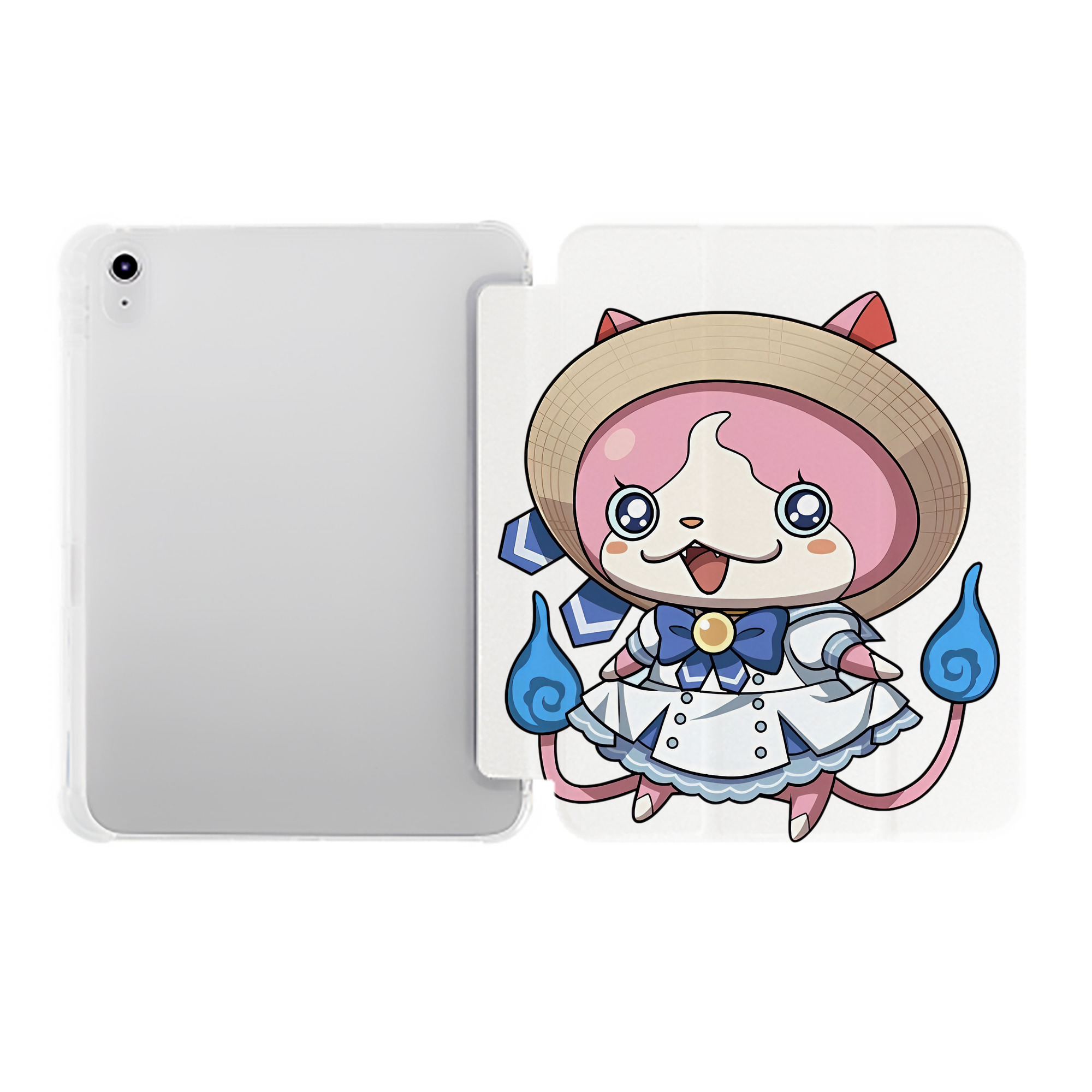 （画像用） 妖怪ウォッチ Yo-kai Watch IPad ケース ペン収納付き 三つ折りスタンド PUレザー×シリコン 対応機種9.5/10.5/10.9インチ